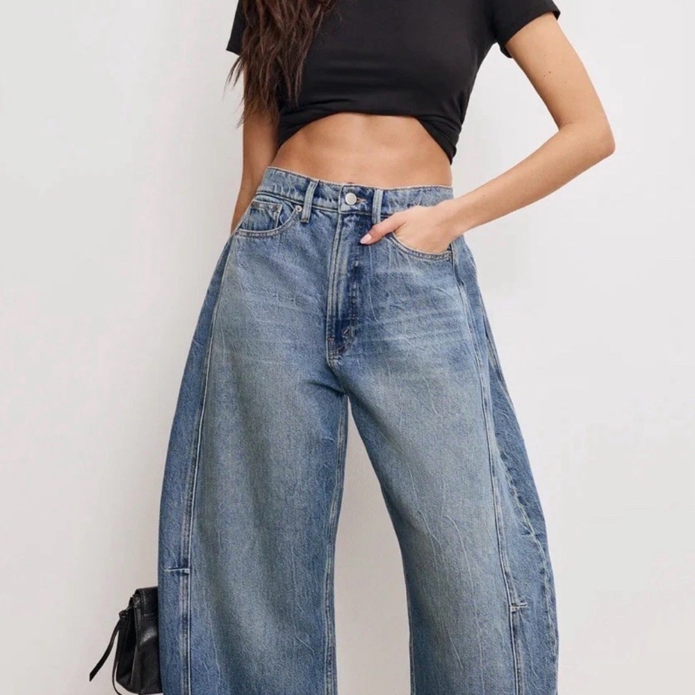 NWT $179 Good American Extreme Barrel Jeans rare size 15